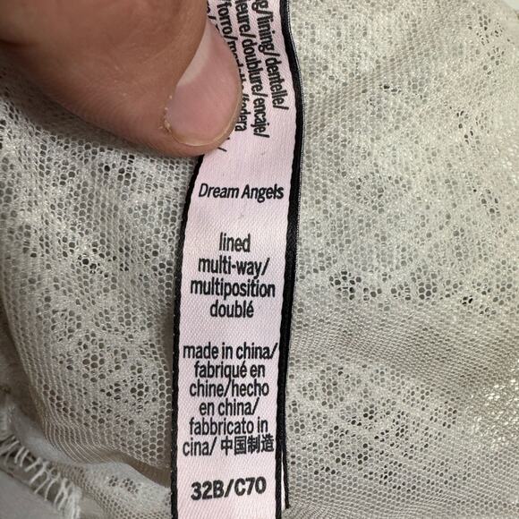 Victoria’s Secret Dream Angels White Lace Lined Multi Way Position Bra Size 32B - Picture 2 of 4